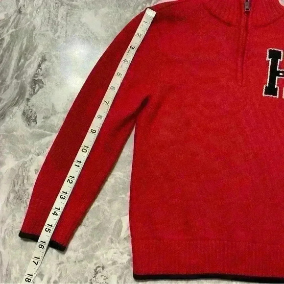 Tommy Hilfiger Boys Solid With Chest Zip Sweater size 6 Red 100 % cotton - Picture 10 of 13